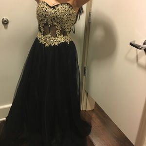 Black and Gold Prom dress